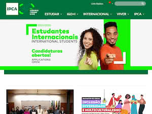 Polytechnic Institute of Cávado and Ave's official website homepage screenshot