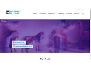 Polytechnic Institute of Lisbon's official website homepage screenshot