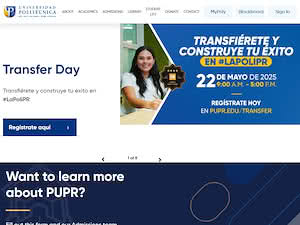 Polytechnic University of Puerto Rico's official website homepage screenshot