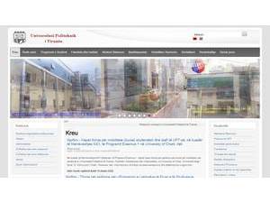 Polytechnic University of Tirana's official website homepage screenshot