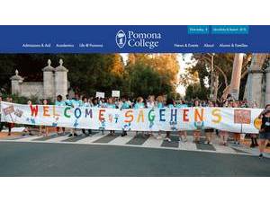 Pomona College's official website homepage screenshot