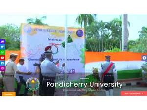 Pondicherry University's official website homepage screenshot
