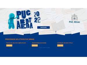 Pontifical Catholic University of Minas Gerais's official website homepage screenshot