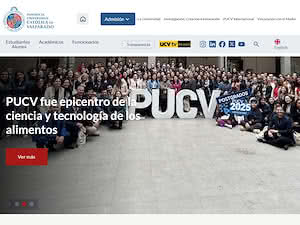 Pontificia Universidad Católica de Valparaíso's official website homepage screenshot