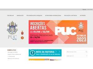 Pontifícia Universidade Católica do Rio de Janeiro's official website homepage screenshot