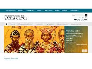 Pontificia Università della Santa Croce's official website homepage screenshot