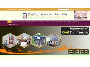 Port City International University's official website homepage screenshot