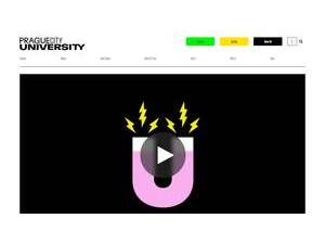 Prague City University's official website homepage screenshot