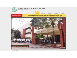 Pravara Institute of Medical Sciences's official website homepage screenshot