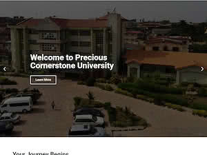 Precious Cornerstone University's official website homepage screenshot