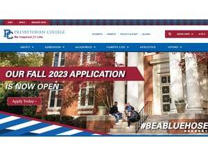 Presbyterian College's official website homepage screenshot