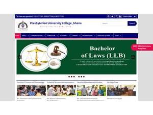Presbyterian University, Ghana's official website homepage screenshot
