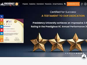 Presidency University's official website homepage screenshot