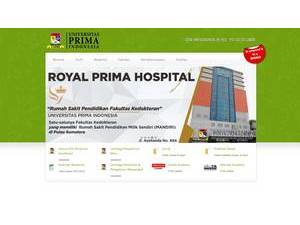 Prima University of Indonesia's official website homepage screenshot