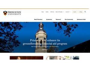 Princeton University's official website homepage screenshot