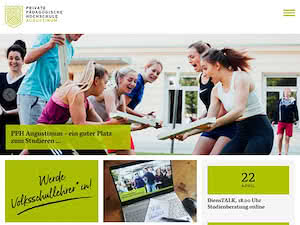 Private Pädagogische Hochschule Augustinum's official website homepage screenshot