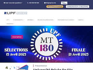 Private University of Fez's official website homepage screenshot
