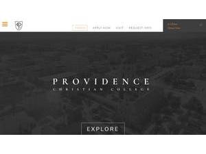 Providence Christian College's official website homepage screenshot