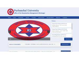 Purbanchal University's official website homepage screenshot
