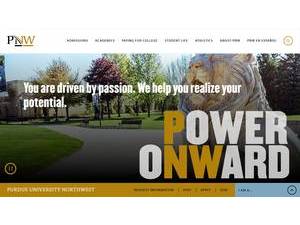 Purdue University Northwest's official website homepage screenshot