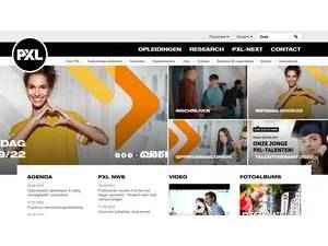 PXL University College's official website homepage screenshot