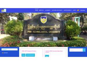 Pyay Technological University's official website homepage screenshot
