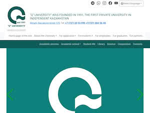 Q университеті's official website homepage screenshot