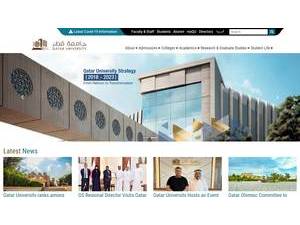 Qatar University's official website homepage screenshot