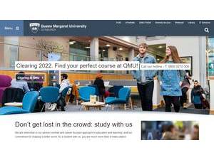 Queen Margaret University's official website homepage screenshot