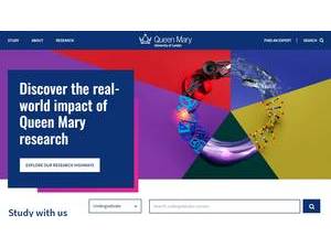 Queen Mary University of London's official website homepage screenshot
