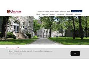 Queen's University's official website homepage screenshot