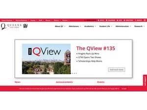 Queens College, City University of New York's official website homepage screenshot