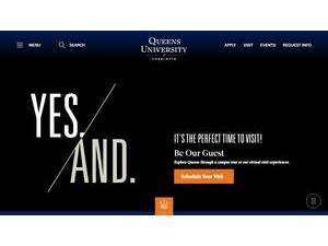 Queens University of Charlotte's official website homepage screenshot