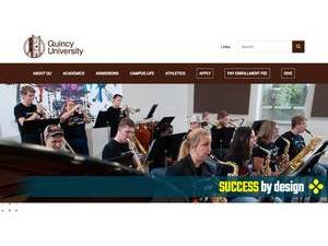 Quincy University's official website homepage screenshot