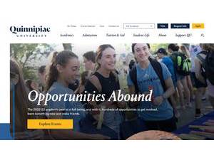 Quinnipiac University's official website homepage screenshot