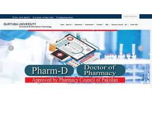 Qurtaba University of Science and Information Technology's official website homepage screenshot