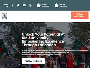 Rabindra Maitree University's official website homepage screenshot