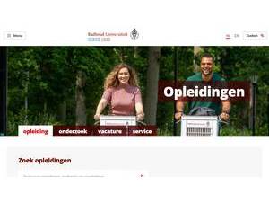 Radboud University's official website homepage screenshot