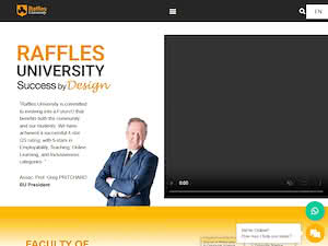 Raffles University's official website homepage screenshot