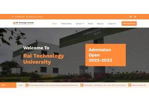 Rai Technology University's official website homepage screenshot