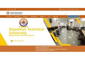 Rajasthan Technical University Kota's official website homepage screenshot