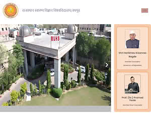 Rajasthan University of Health Sciences's official website homepage screenshot