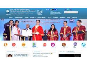 Rajiv Gandhi National Institute of Youth Development's official website homepage screenshot