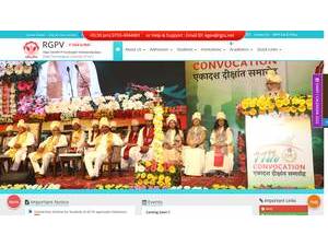 Rajiv Gandhi Proudyogiki Vishwavidyalaya's official website homepage screenshot