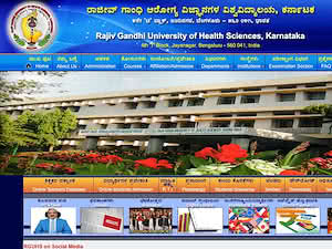 Rajiv Gandhi University of Health Sciences's official website homepage screenshot