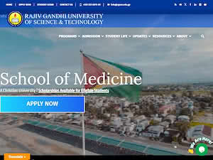 Rajiv Gandhi University of Science and Technology's official website homepage screenshot