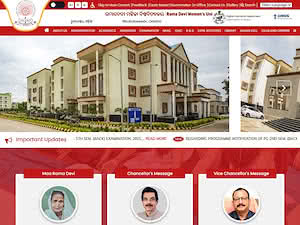 Rama Devi Women's University's official website homepage screenshot