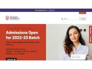 Ramaiah University of Applied Sciences's official website homepage screenshot