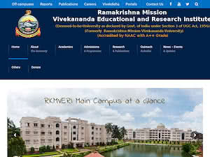 Ramakrishna Mission Vivekananda Educational and Research Institute's official website homepage screenshot