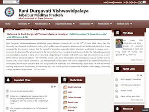 Rani Durgavati Vishwavidyalaya's official website homepage screenshot